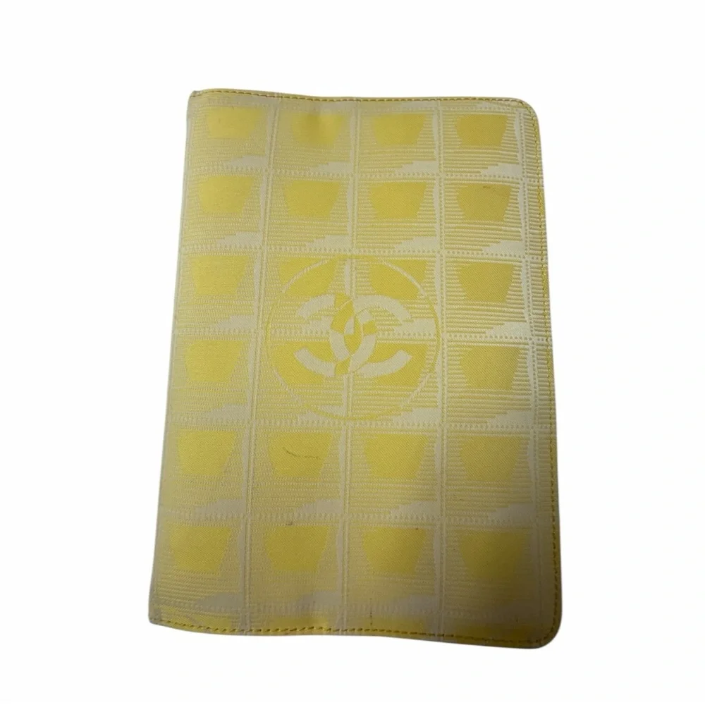 Chanel Vintage Yellow CC Logo organizer planner Book 💛Binder